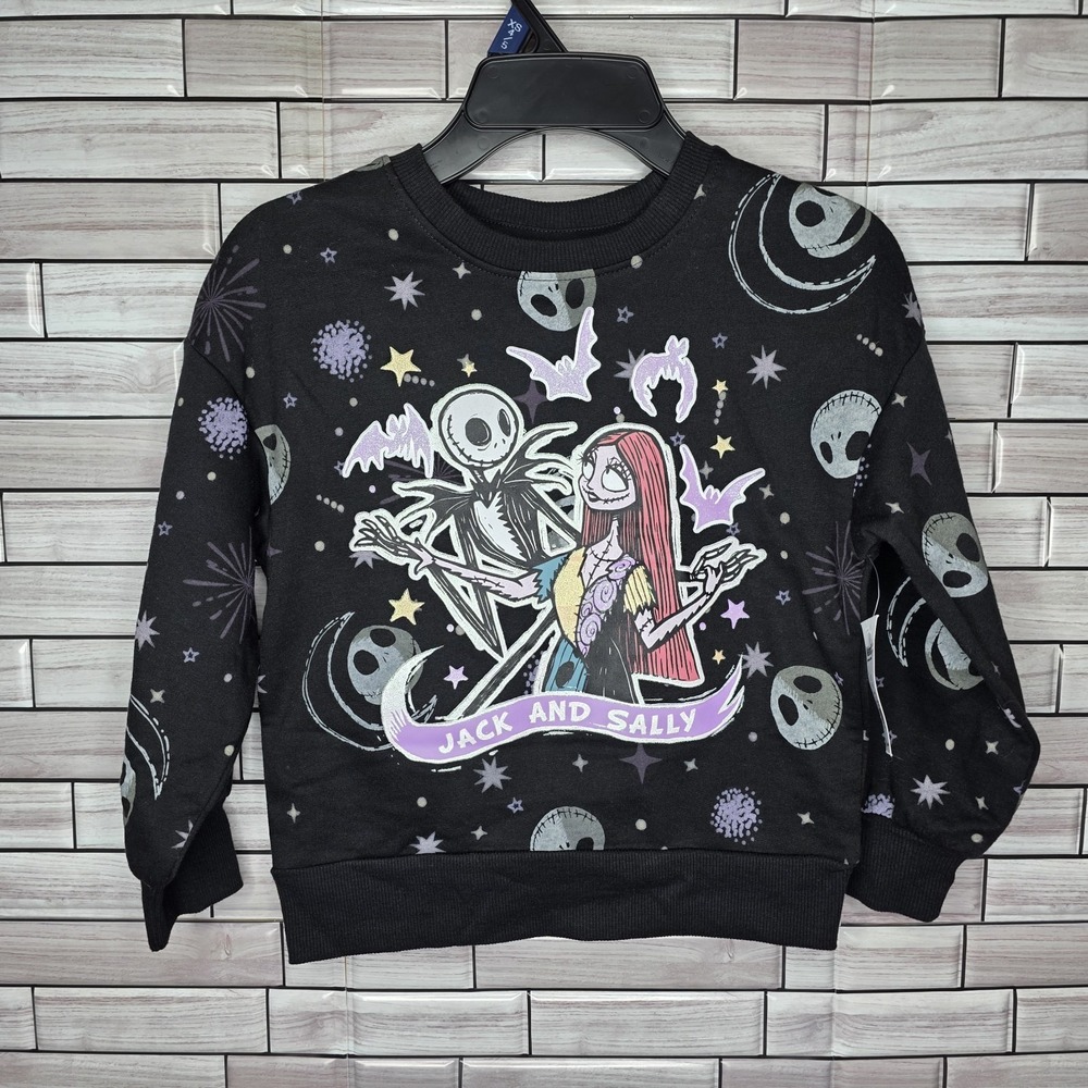 New The Nightmare Before Christmas Girls Sweater Size XS (4/5) Jack Sally Top